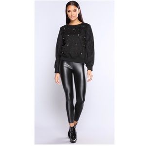 FASHION NOVA Ella Pearl Sweater